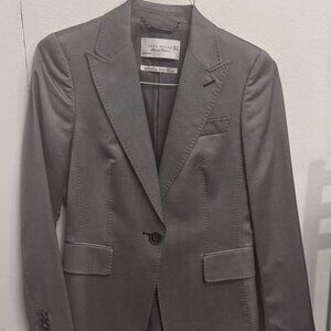 Zara Woman • Limited Edition Silver Blazer Silk and Wool Tailored